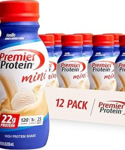 Premier Protein Shake MINIs Vanilla 22g Protein 120 Calories Pack of 12 & Powder Vanilla Milkshake 30g Protein 17 Servings 23.3 Ounces 2