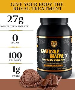 RSN Royal 100% Isolate Protein Powder | 27g Protein Isolate | 0 Sugar | 1g Carbs | 2 lbs | 30 Servings | Chocolate 2