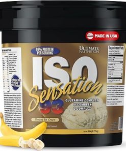 Ultimate Nutrition Whey Protein Isolate Powder with Glutamine Complex- ISO Sensation 93 – Whey Protein Powder with Added Colostrum for Enhanced Recovery