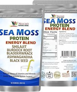 Nelcia’S Natural Herbs Sea Moss Ashwagandha Protein Powder -Natural Irish Sea Moss- Bladderwrack and Burdock Root