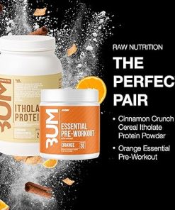 RAW Whey Isolate Protein Powder & Essential Pre-Workout Powder Bundle (Cinnamon Crunch & Orange) 2