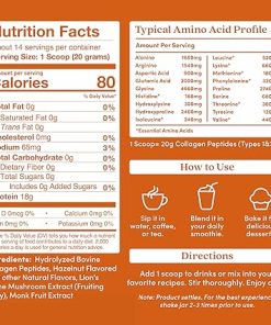 Further Food Hazelnut Collagen Peptides Powder with Lion’s Mane Mushroom- Grass-Fed Hydrolyzed Type 1 & 3 Protein 2