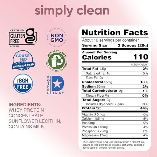 Simply tera's Pure Whey Protein Powder - Grass Fed Whey Protein Powder- Clean Protein Powder - Image 2