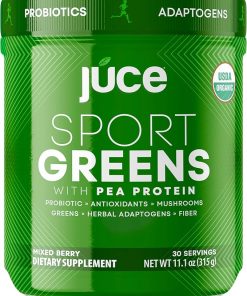 Júce SG7 Sport Greens Powder Supplement | Organic Plant Based Protein | Green Juice Powder | Probiotics | Mushrooms | Mixed Berry Flavor | 30 Servings | By Terra Kai Organics 2