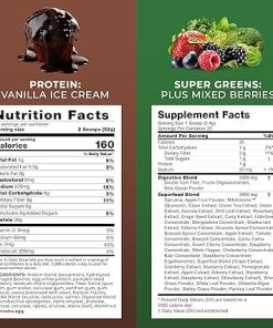 Transformation Chocolate Protein Powder- Super Greens Superfood Green Juice Powder and Performance Insulated Shaker Bottle 2