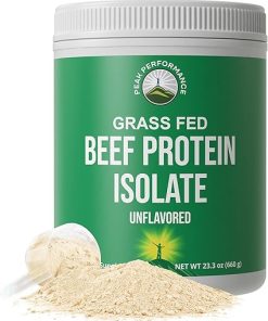 Grass Fed Beef Protein Powder – Lactose Free Great Tasting Beef Protein Isolate. Complete Animal Based Non Dairy Paleo Carnivore Supplement for Prime Muscle Building. No Whey. Unflavored