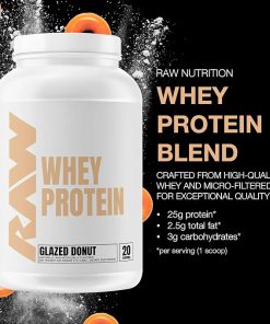 RAW Whey Protein Powder Blend- Glazed Donut (20 Servings) – Grass-Fed Microfiltered Protein Isolate for Muscle Growth & Recovery – Pre & Post Workout Sports Nutrition Supplement for Men & Women 2