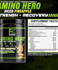 Amino Hero Diced Pineapple Flavor(25 Servings)|Post-Workout Recovery Drink for Men and Women|Energy Powder Mix with BCAA- EAA 2
