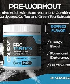 COURA Pre Workout Berries Flavor 300g – 10.5 Ounces 2