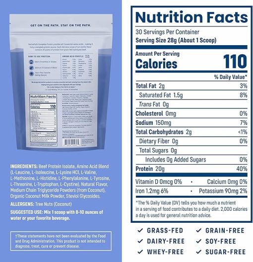 NativePath Complete Beef Protein Powder Isolate – Grass-Fed- Pasture-Raised - Image 2