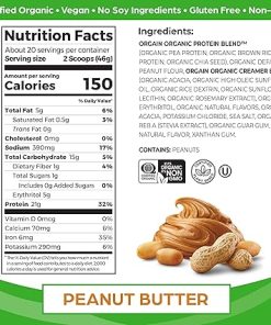 Orgain Organic Vegan Protein Powder (Peanut Butter- Creamy Chocolate Fudge) – 21g Plant Based Protein | Gluten Free | Dairy Free | No Sugar Added 2