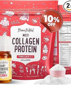 Mama Natural Gift Pack – Multi Collagen Protein Powder & Baby Probiotic Drops | Hydrolyzed Collagen for Women Baby Probiotic Drops for Colic Babies