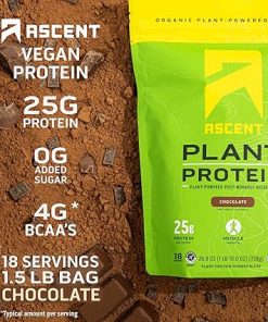 Ascent Plant Based Protein Powder – Non Dairy Vegan Protein- Zero Artificial Ingredients 2