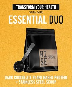 Starter Pack: Dark Chocolate Protein Powder & Stainless Steel Scoop Bundle- Easy to Digest 30g Chocolate Protein 2